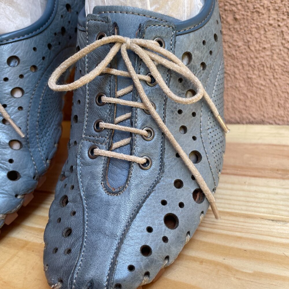 Cabello Blue polka dot punch leather sneaker Size 6 / EU 36 - Picture 5 of 13